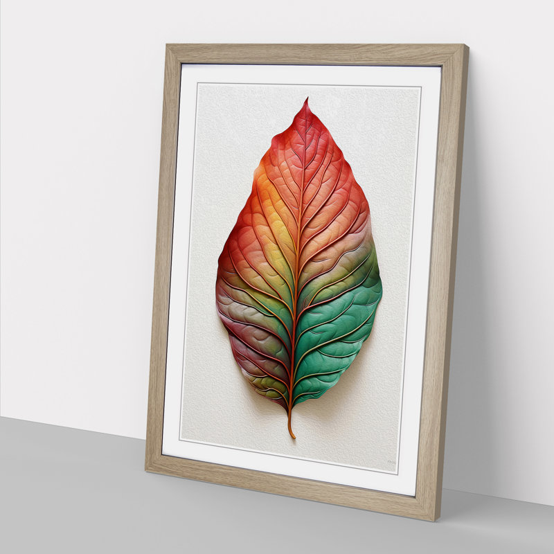 Leaf Contemporary No.2 - Single Picture Frame Print on Wood