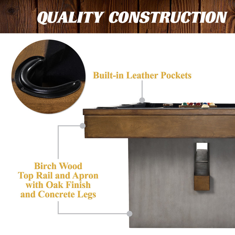 Barrington 8' Slate-Tech Urban Billiard Table with Accessories
