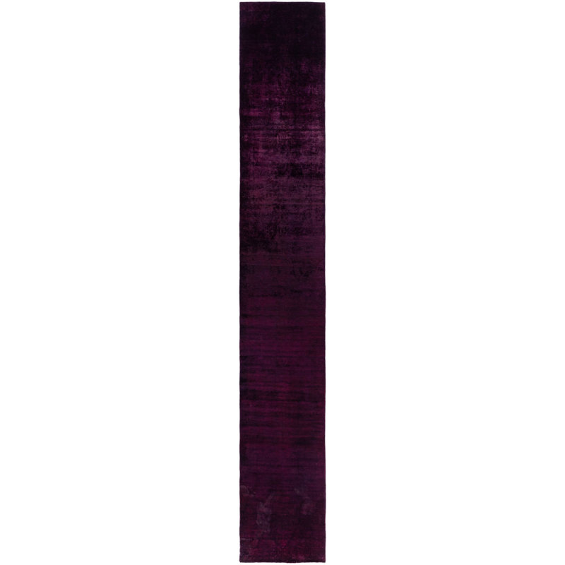 Overdyed One-of-a-Kind 2' 5" X 16' 4" Hand Knotted Area Rug