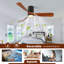 Ventilateur de plafond encastré noir mat intérieur / extérieur à DEL avec pales en bois, télécommande CC 6 vitesses-2142687281