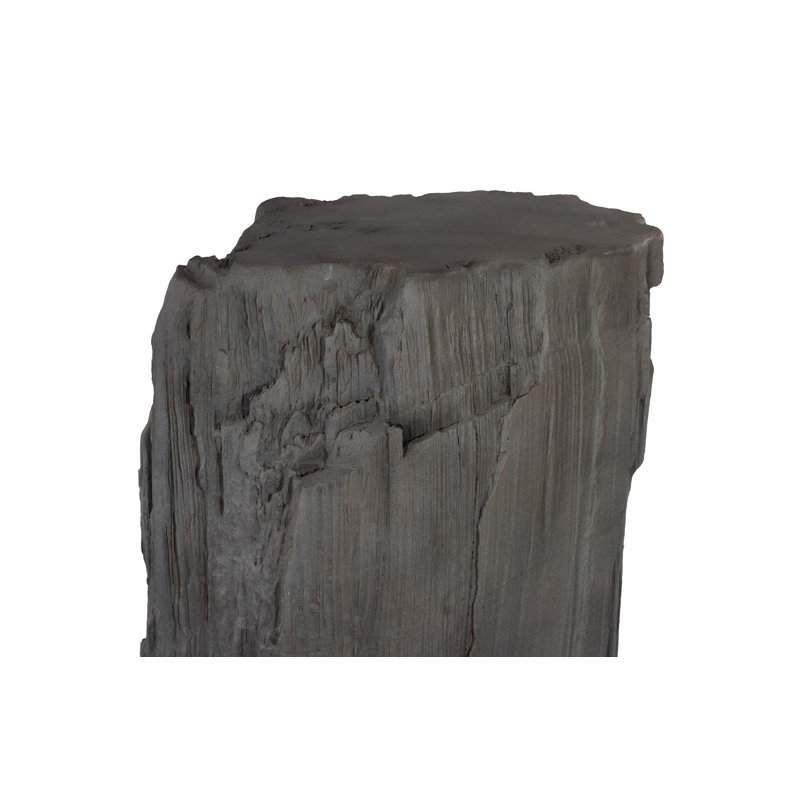 Stratified Cast Stone Pedestal, Painted Slate, 48" H x 32" W x 27" D