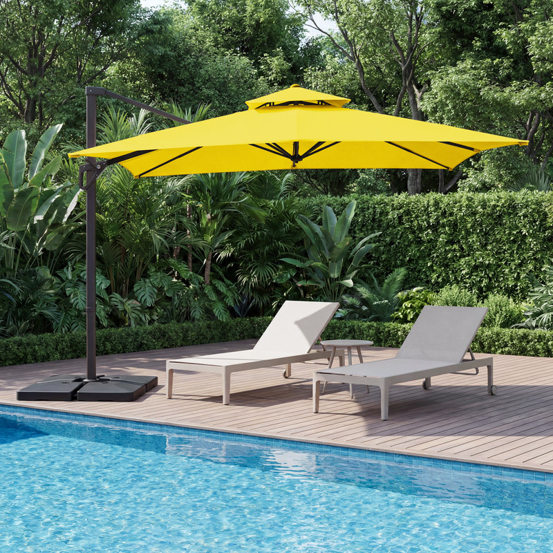 Parasol en porte-à-faux Pulk, Jaune, L 120 po x P 120 po