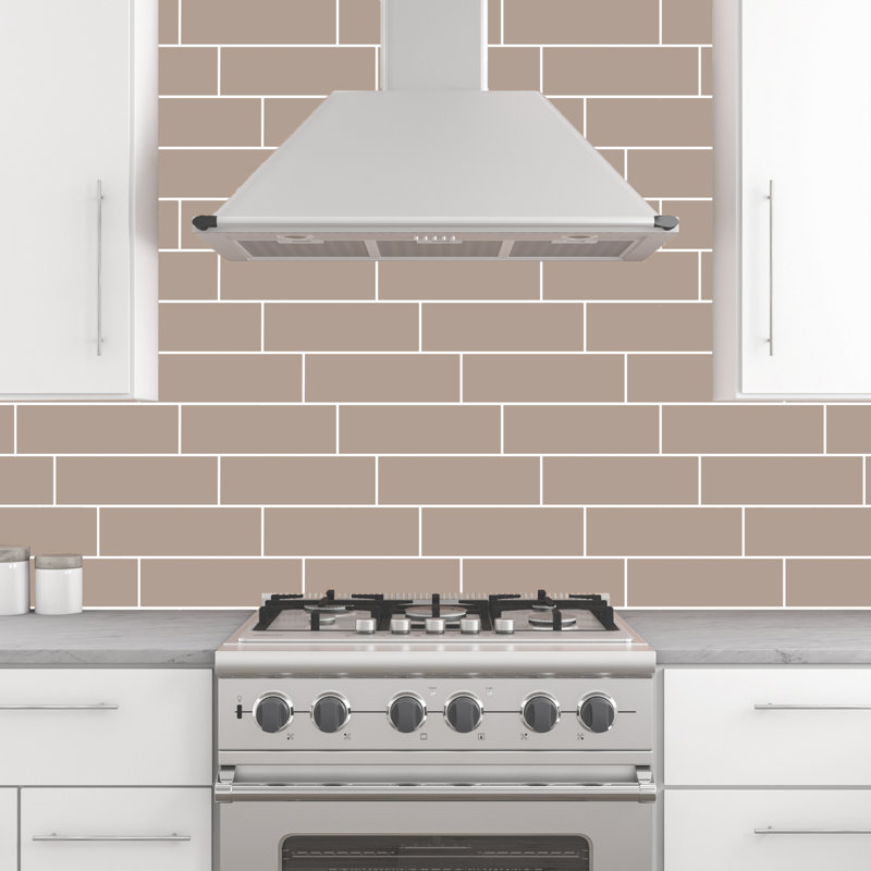 Urban Domain Satin 3" x 12" Ceramic Subway Tile, Taupe