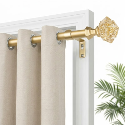 Natural Iron 80 cm to 218 cm Single Curtain Pole 0.75 cm