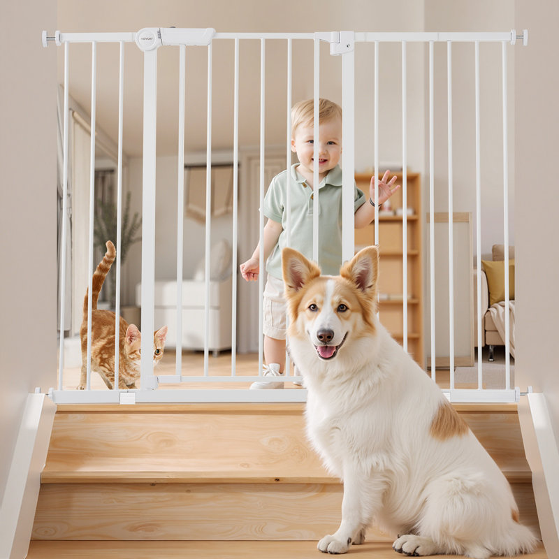 Barrière pour bébé 26-40 po, largeur réglable 36 po pour chien, L 48 po, Blanc