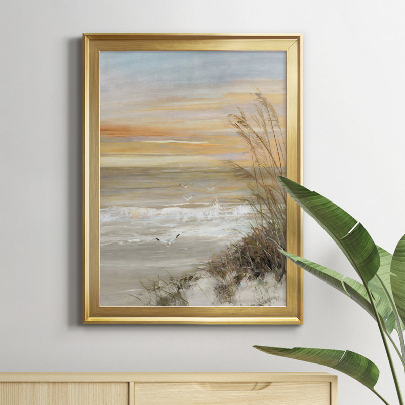 Summer Solstice - peinture encadrée, H 30,5 po x l 22,5 po x P 1,5 po, Toile avec cadre doré, Pas de tapis