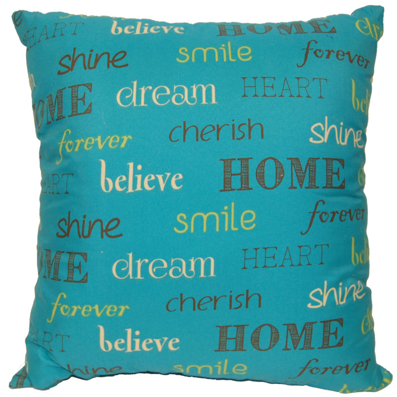 Coussin Stapp Inspire, Bleu sarcelle, 18 po x 18 po, Carré