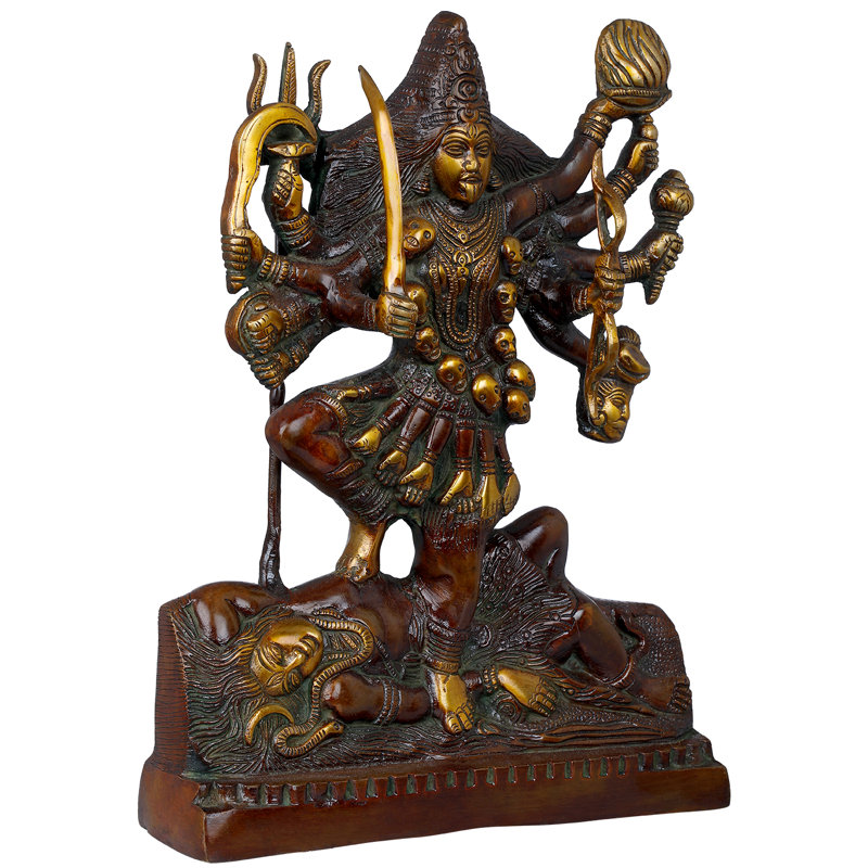 Figurine déesse Kali, Brun / or