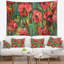 Tapisserie florale, coquelicots rouges-28491454