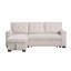 Canapé-lit modulaire tissé beige avec rangement et méridienne réversible