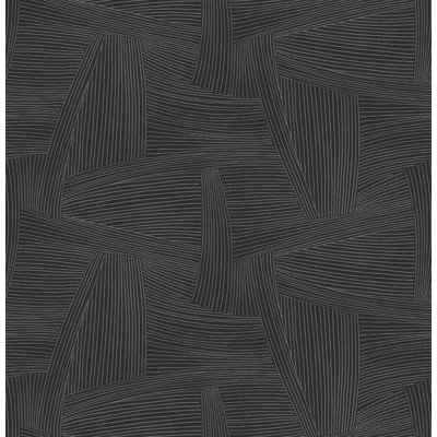 Reid Black Woven Geometric Wallpaper
