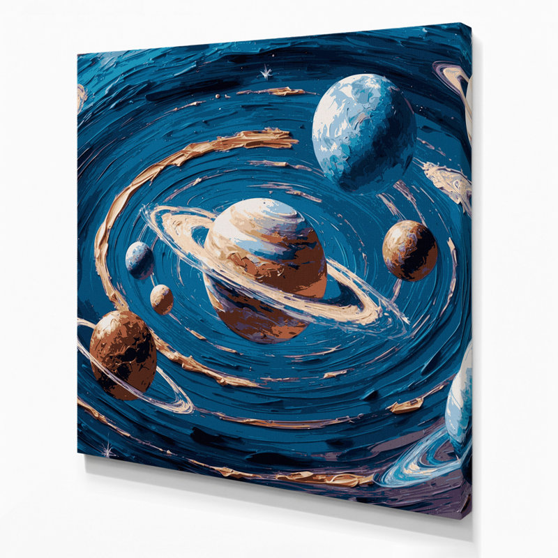 Art mural sur toile gris Sci Fi, H 12 po x l 12 po