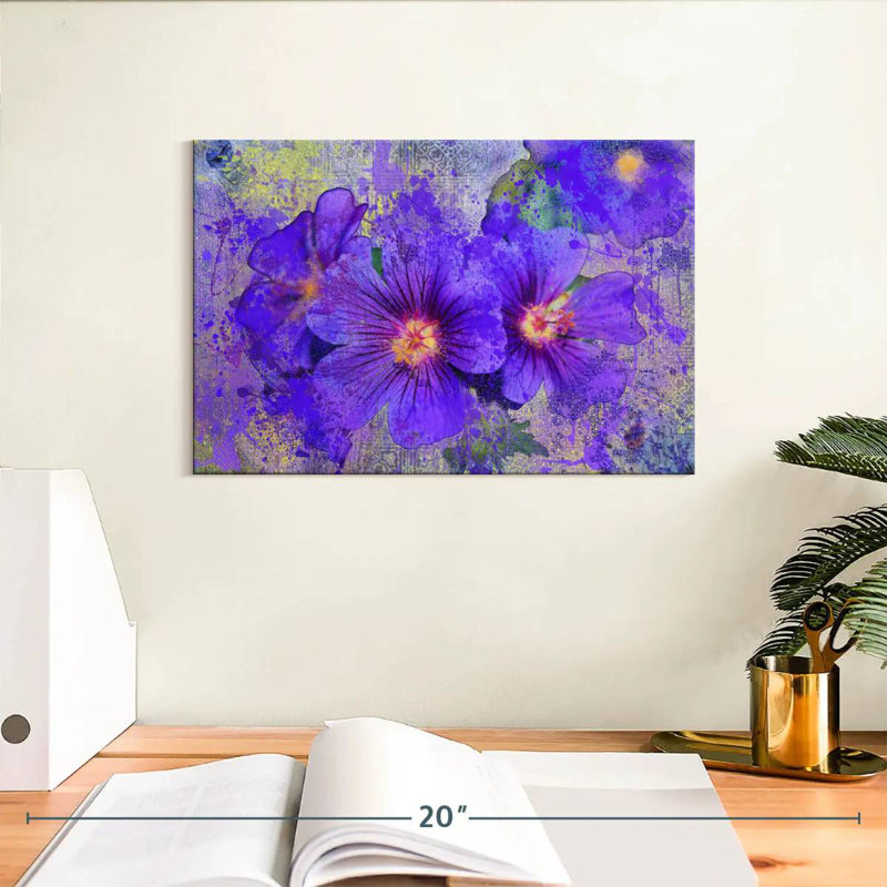 Fleurs mauves Harnek, H 8 po x l 12 po