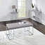 Table basse en chêne naturel et chrome avec base en métal