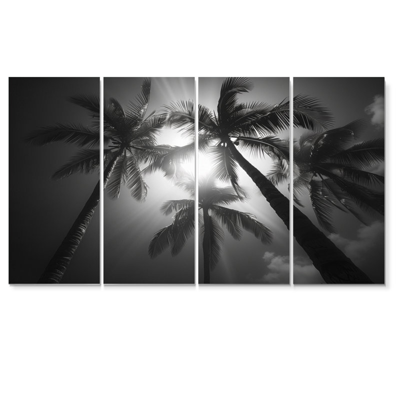 Ensemble de palmiers et palmiers monochromes élégants, H 32 po x l 64 po