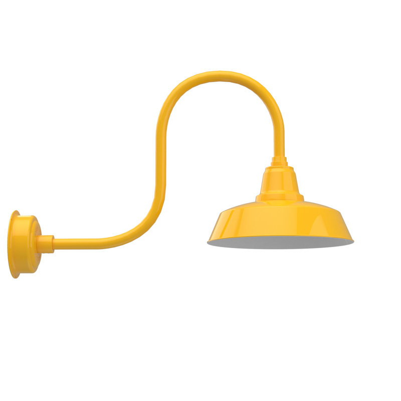 Luminaire de grange d'extérieur à DEL Vandervliet, H 9 po x l 14 po x P 17 po, Jaune
