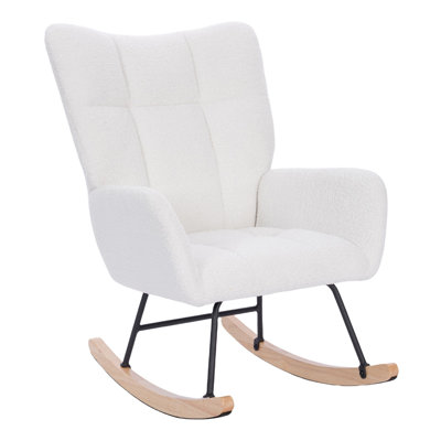 Teddy Upholstered Nursery Rocking Chair For Living Room Bedroom -  George Oliver, 7F93015DEC214BB788A2EB9AACC49D86