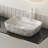 19'' Volakas White Marble Pattern Ceramic Bathroom Sink, Durable And Stain-Resistant For Modern Bathrooms