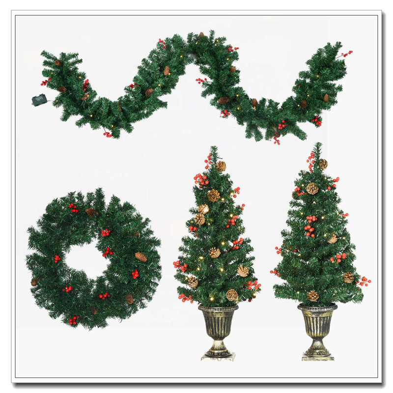 Ensemble de 4 pièces Prelit Holiday Christmas