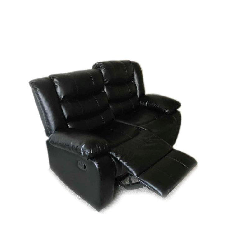 Amarien 56'' Faux Leather Reclining Loveseat, Black Faux Leather