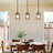 1-Light Rustic Wood Grain Pendant for Dining Room Entryway