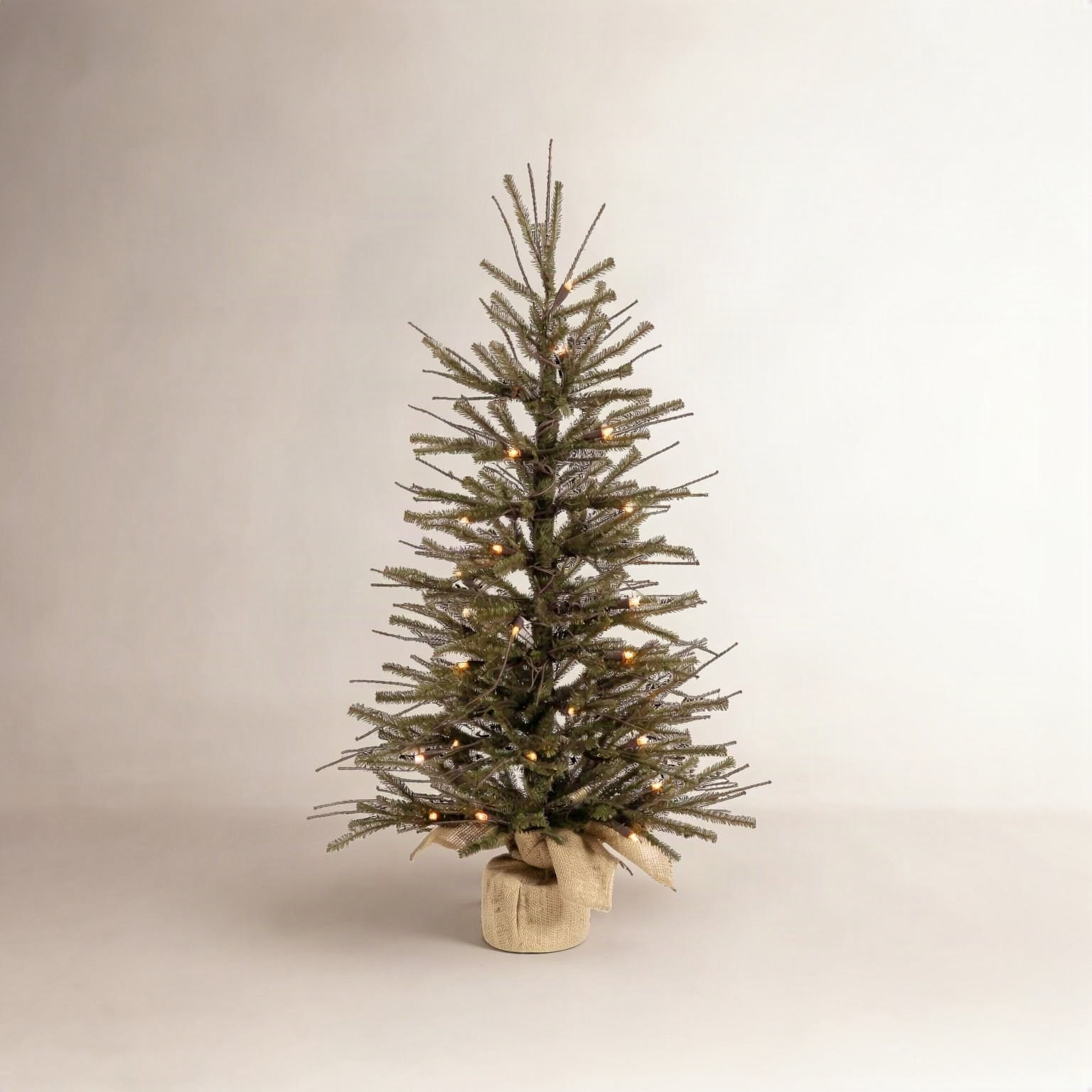 Vienna Twig Pre-Lit Pine Christmas Tree, 4' H