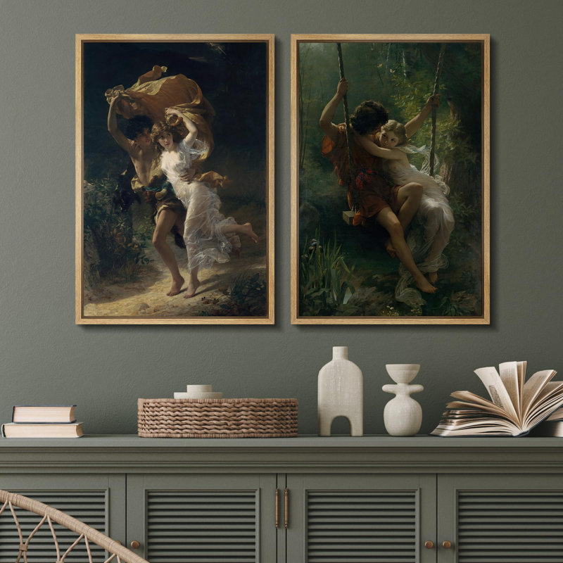 Famous Artwork " Mythical Echoes Classic Mythology-Inspired Artwork Duo " 2 - Pieces, Natural, 36" H x 48" W