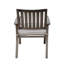 Chaises de salle à manger d'extérieur modernes en aluminium avec coussins gris foncé et argentés, conception à lattes ouvertes, 25,48 de large, structure stable, assemblage requis, rouille légère, incluse, structure