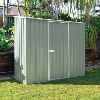 Absco Space Saver 7' W x 3' D Metal Galvanized Steel Weather Resistant Lean-To Storage Shed Pale Eucalypt