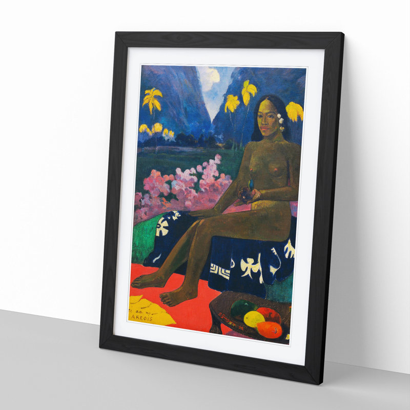 Seated Woman Vol.3 by Paul Gauguin - Picture Frame Painting, Black Framed, 65cm H x 48cm W x 2cm D