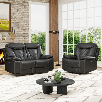 Saneela Faux Leather Power Reclining Living Room Set