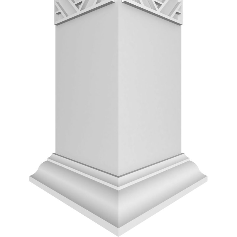 Gilcrest carré non effilé avec couronne et colonne de chantournage à couronne, H 96 po x l 11,625 po x P 11,625 po