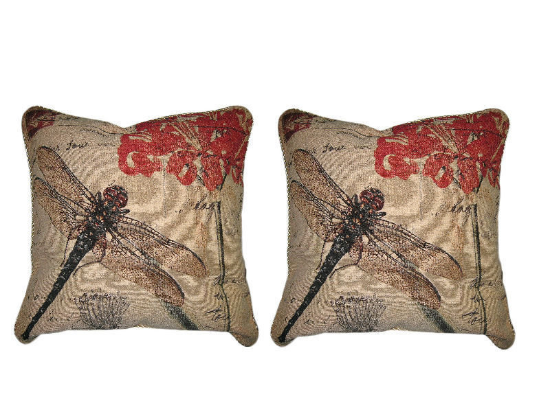 Embroidered Cotton Blend Throw Pillow