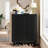 33.46" Modern Black Wooden  6-Tier Shoe Cabinet With Louvered Doors-1933676312