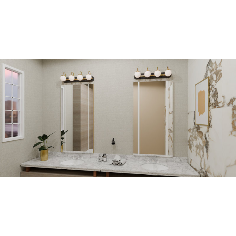 Kaeloni 4-Light Matte Black Bath Light