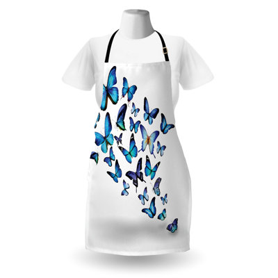 Bungalow Rose Blue Apron Unisex Nature Botanic Spring Adult Size Blue Sky Blue Black