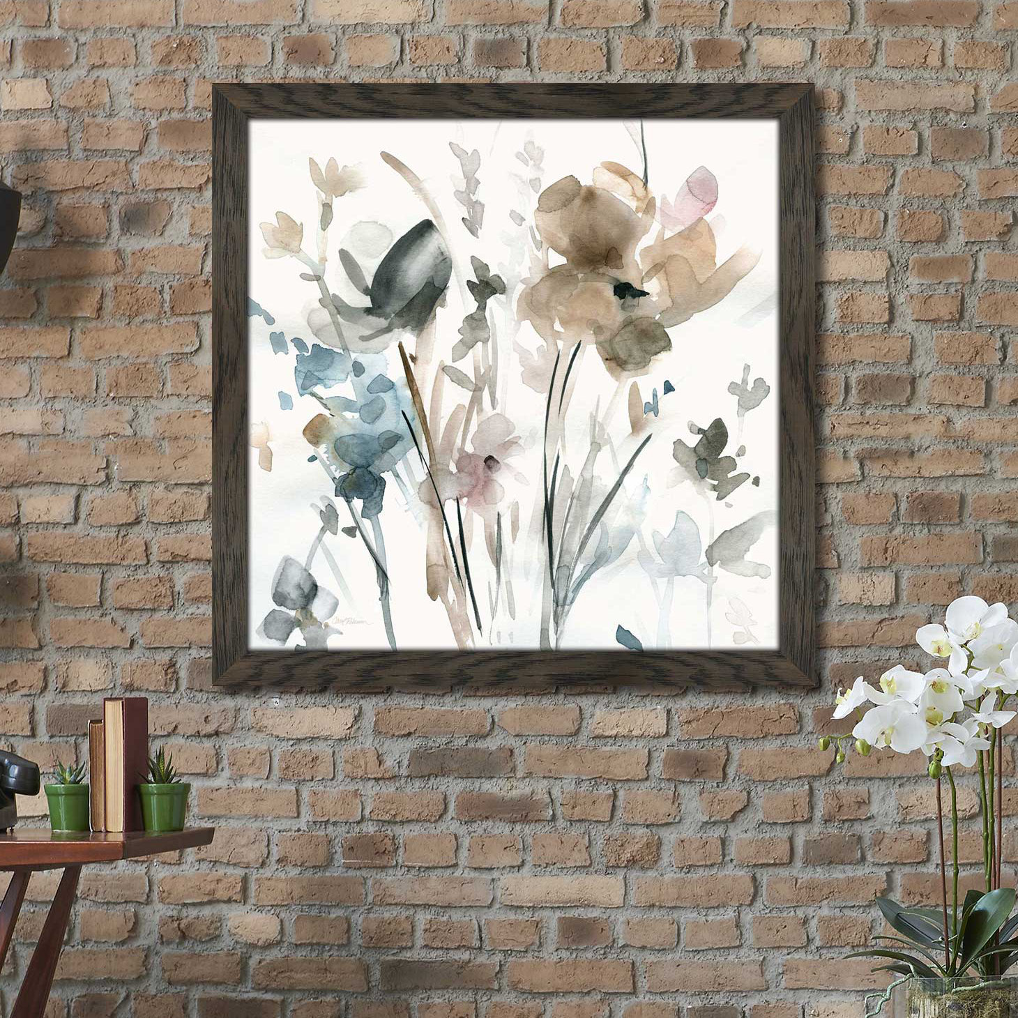 Winston Porter 'Dainty Blooms II' Framed Watercolor Painting Print ...