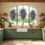 2 pièces couronne de printemps pour porte d'entrée, guirlande de printemps en forme de goutte, guirlande de fleurs de tulipe lavande artificielle avec feuilles vertes, couronne de guirlande florale artificielle pour décoration murale de fenêtre