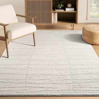 Abani Rugs NOM200A Textured Linear Cream Area Rug