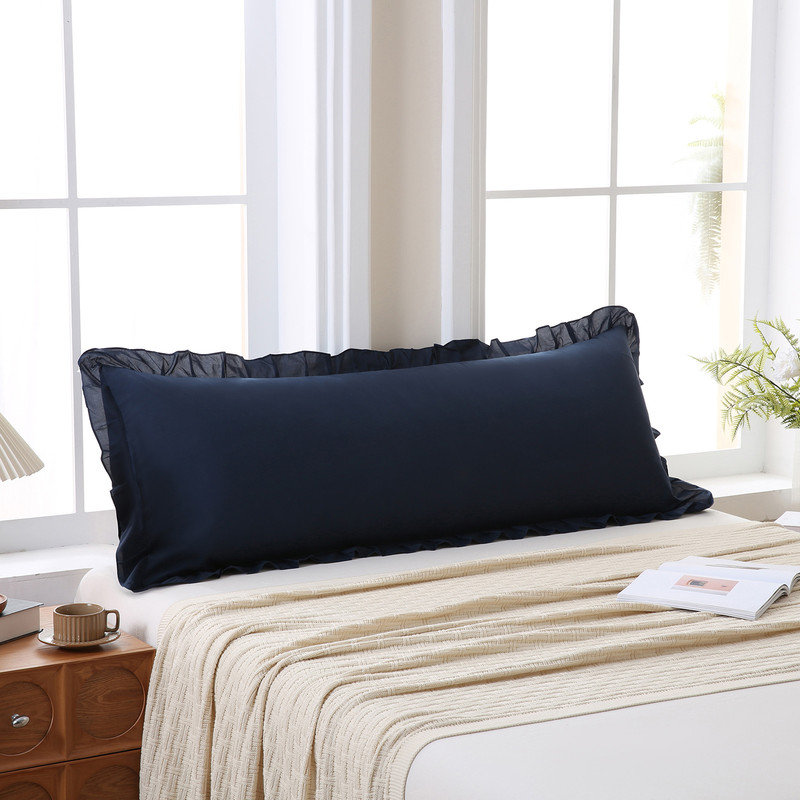 Navy Body Pillow Cover 20x54inches Long Pillowcase Ruffled Pillowcases Ruffled Fringe Decor Body Ruffled Pillow Sham Cute Pillowcase