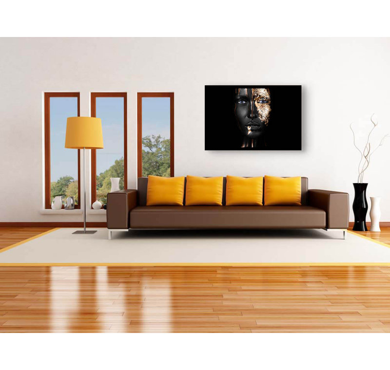 Noir Gold - No Frame Rectangle Print, Black Frame, 80cm H x 120cm W x 10cm D