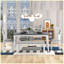 Ensemble de salle à manger 6 pièces de style classique et traditionnel avec 4 chaises rembourrées et un banc-556771363-556771367-556771366