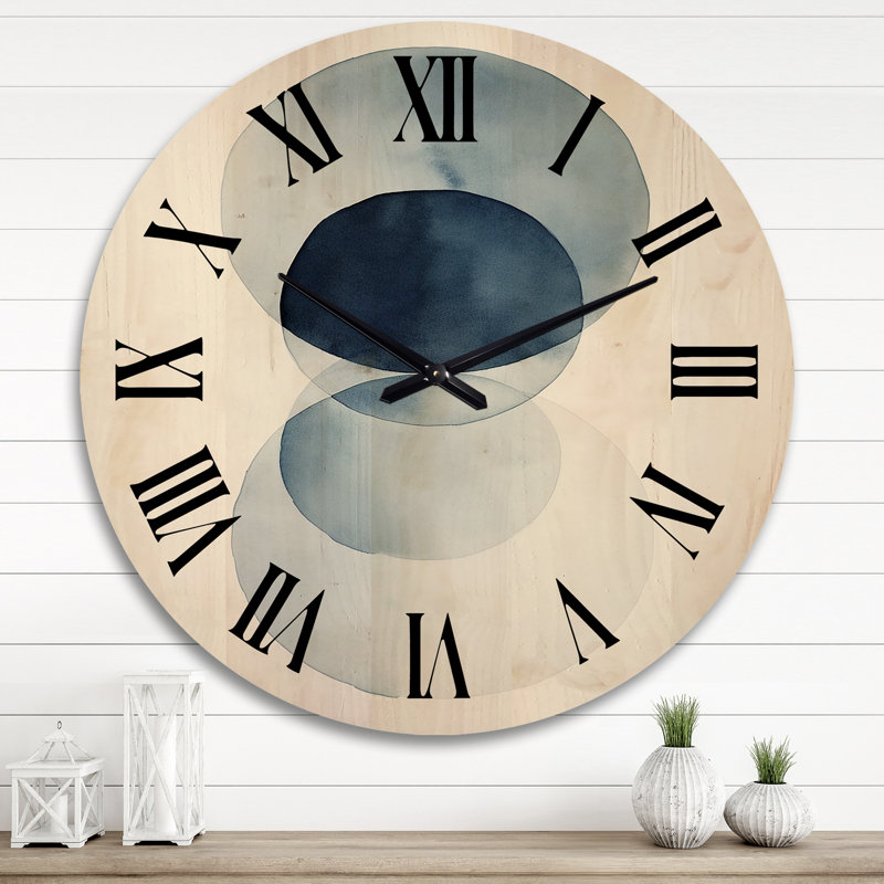 Horloge murale Orbular Unity Minimalin Retro Blue III, Très grand