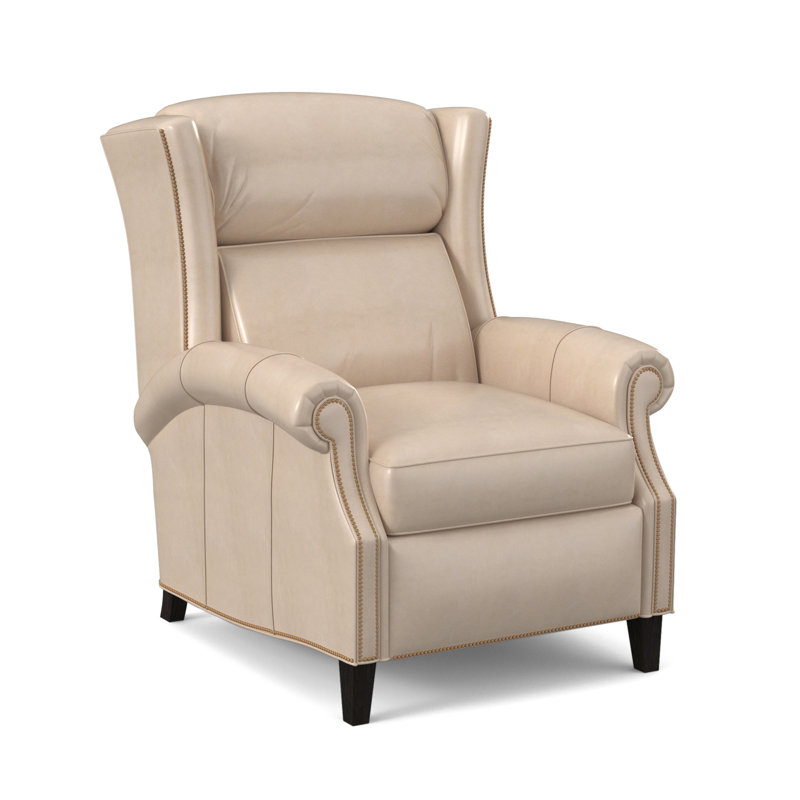 Vassilios Recliner, Aline Light Gray Stonewash Genuine Leather, Plantation, #9 French Natural