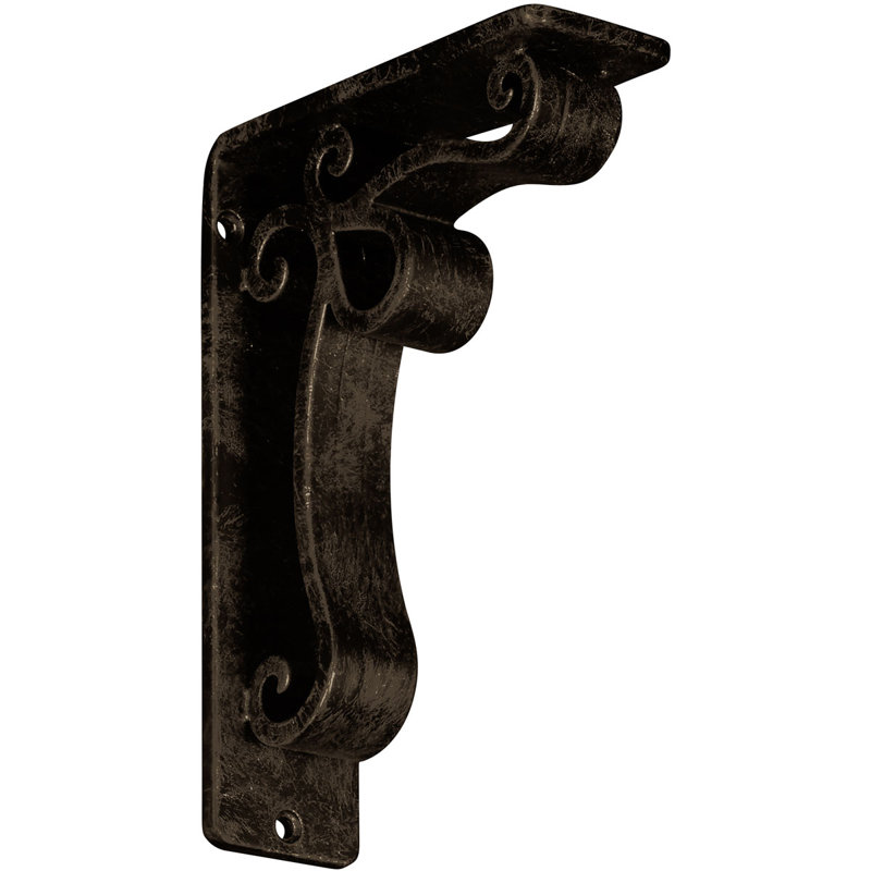 Orleans Wrought Iron Bracket, Antiqued Brass, 8" H x 2" W x 5.5" D