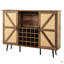 Armoire à vin en faux rotin avec porte de grange-770458095
