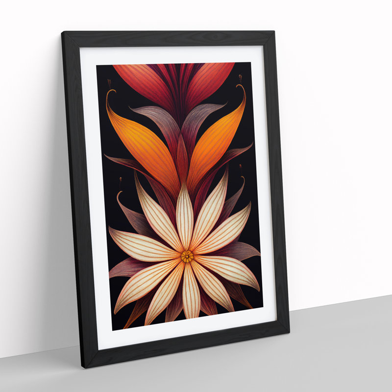 Flower No.7 - Single Picture Frame Print, 64cm H x 46cm W x 2cm D, Black Framed