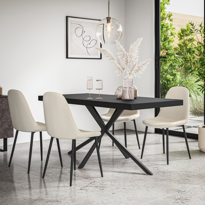Mauch 6 - Person Dining Set, Black/Black/Ivory