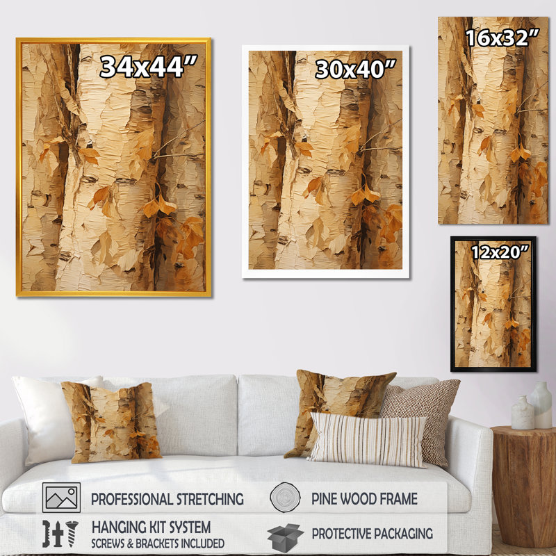 «Brown Tree Bark Essence 3», art mural arbre, H 20 po x l 12 po x P 1 po, Cadre simple noir