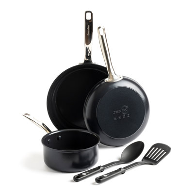 GreenPan Chatham Black Prime Midnight Healthy Ceramic Nonstick, 5 Piece Cookware Set